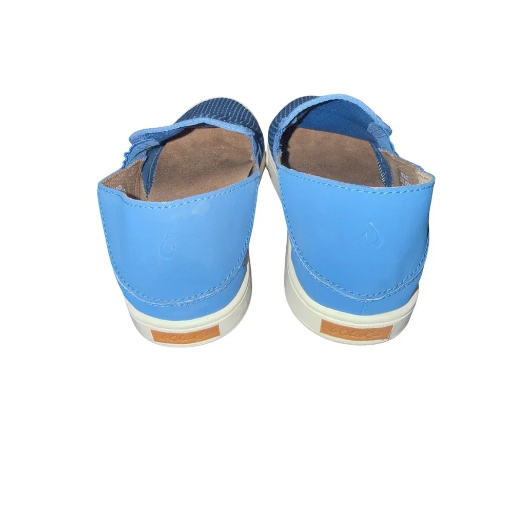 Olukai Pehuea Sneakers Women 8.5 Blue  Slip On Mesh Drop-In Heel 20271-CSCS